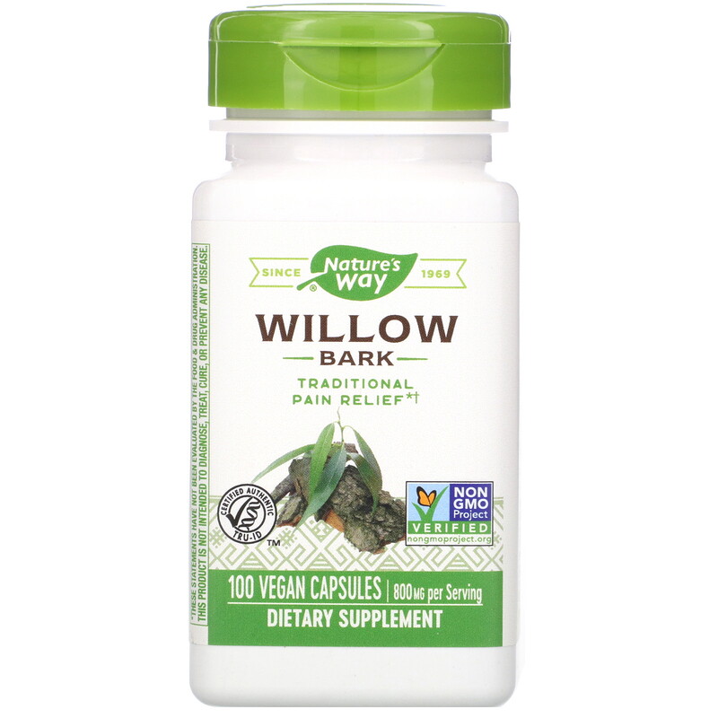 Nature's Way, Willow Bark, 800 mg, 100 Vegan Capsules