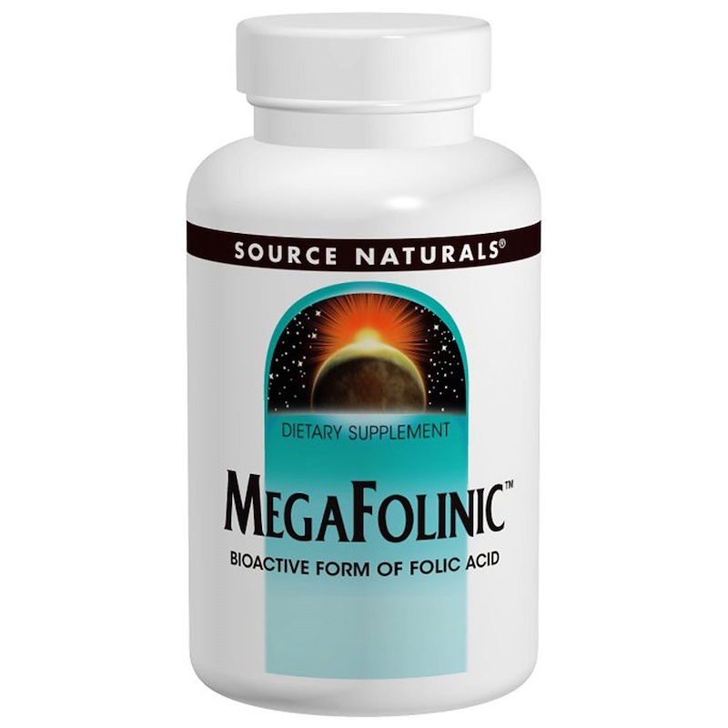 Source Naturals, Фолиевая кислота MegaFolinic, 800 мкг, 120 таблеток