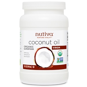 Nutiva, Органическое кокосовое масло, первого отжима, 444 мл