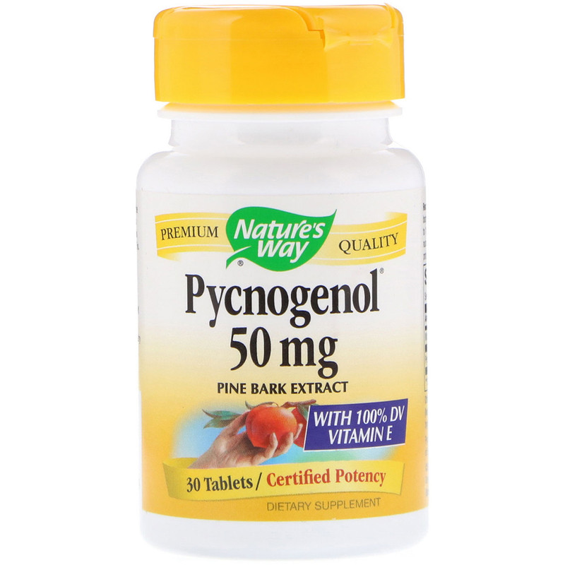 Nature's Way, Пикногенол, экстракт сосновой коры, 50 мг, 30 таблеток