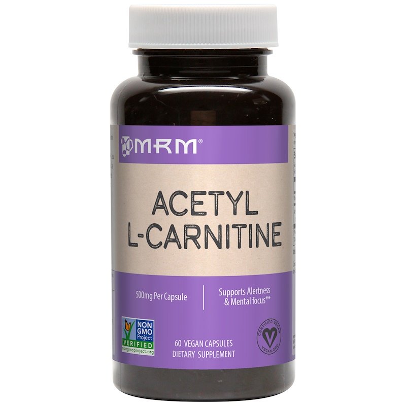 MRM, Ацетил-L-карнитин, 500 мг, 60 веганских капсул