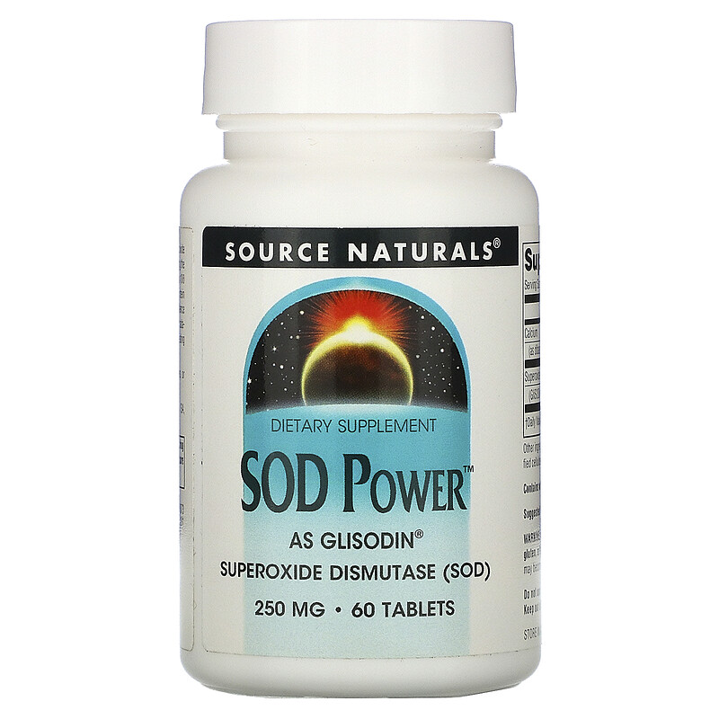 Source Naturals, SOD Power, 250 мг, 60 таблеток