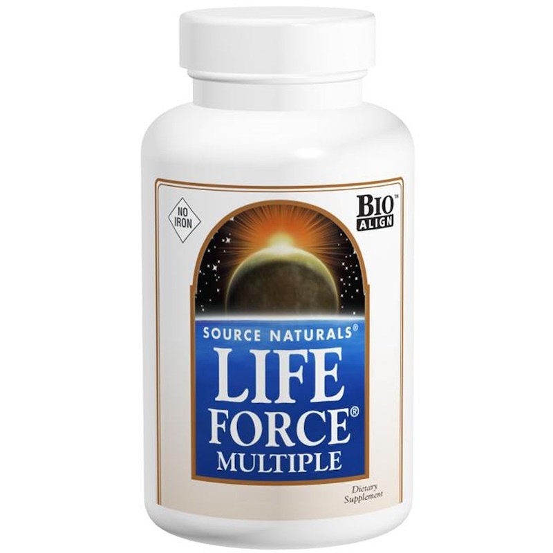 Source Naturals, Мультивитамин Life Force, не содержит железо, 60 таблеток